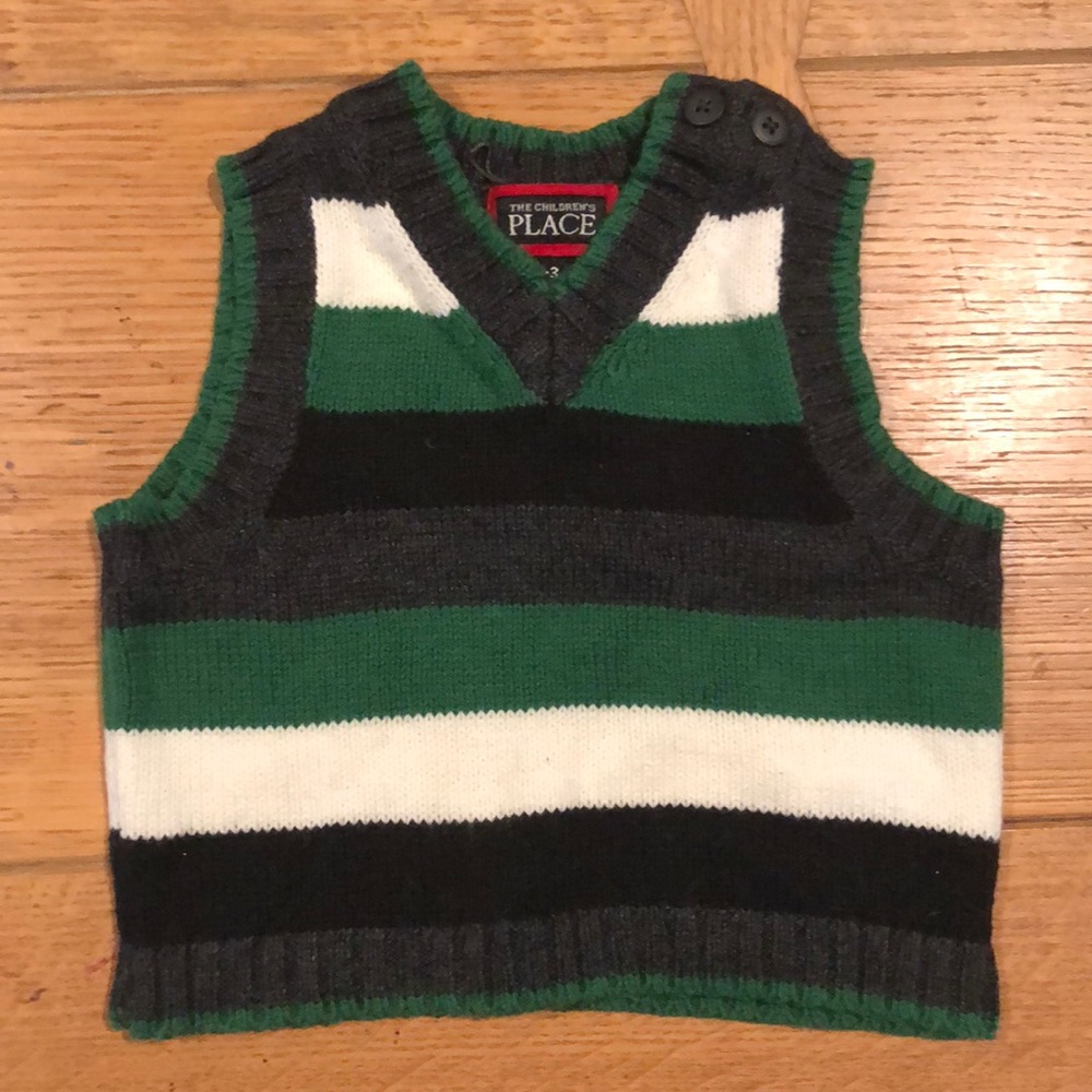 The Children’s Place green striped vest